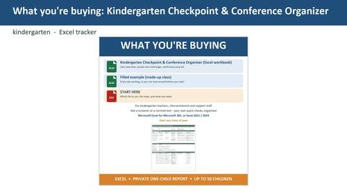 Kindergarten Parent Teacher Conference Form | Checkpoint Progress Organizer