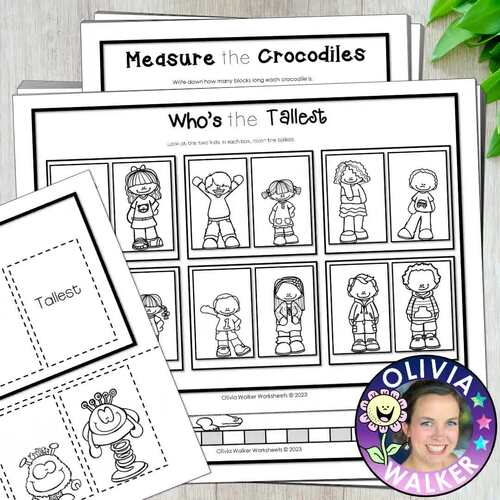 Non Standard Measurement Length Worksheets for Kindergarten / Grade One