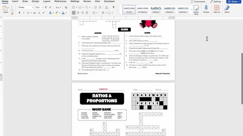 7th Grade Math Fun Valentine's Day Worksheet Activity: Ratios/Proportions