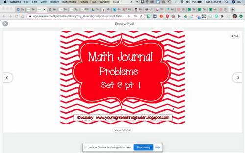 Seesaw Math Journals Set 3 pt 1 & 2 by Brenda Cosby | TPT