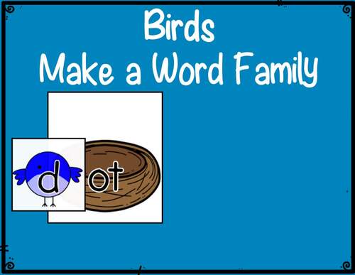 Birds Themed Make A Short Vowel Word Family Center | TPT