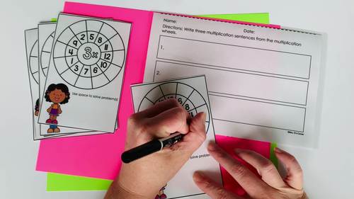 Multiplication and Division Math Wheels Task Cards | Math Center