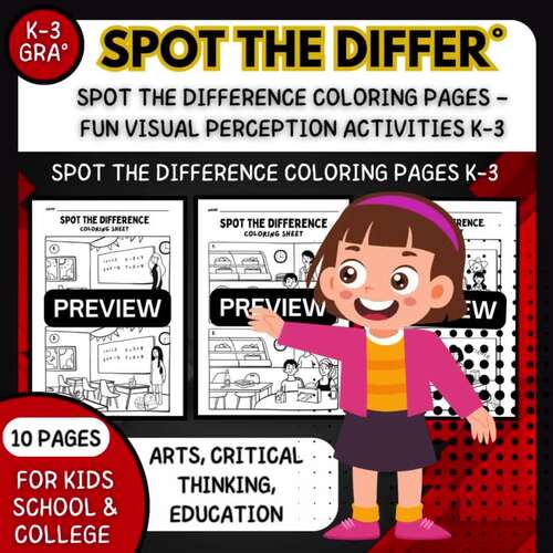 Spot the Difference Coloring Pages – Fun Visual Perception Activities K-3