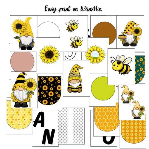 Spring Gnome Bulletin Board Kit | Sunflower Bee Decor | Editable