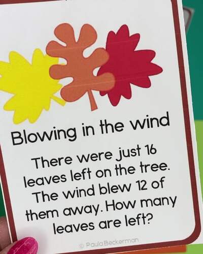Math Word Problems Addition and Subtraction Within 20 Thanksgiving