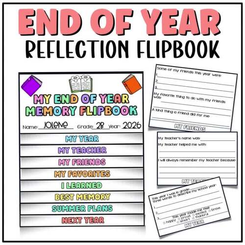 End of Year Memory Flipbook | Last Week of School Reflection Activity