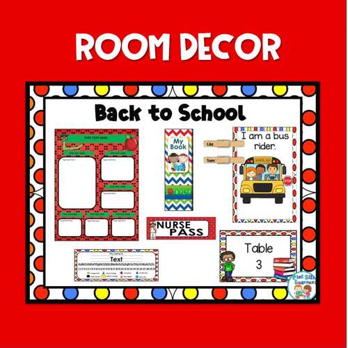 Editable Polka Dot Classroom Decor Name Tags and Newsletter and More