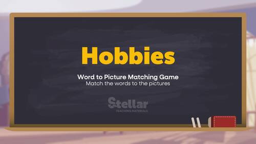 Hobbies Word to Picture Matching Game by Stellar TEFL | TPT