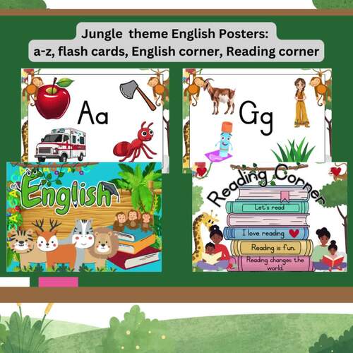 Jungle theme English posters by Gizelle Geyer | TPT