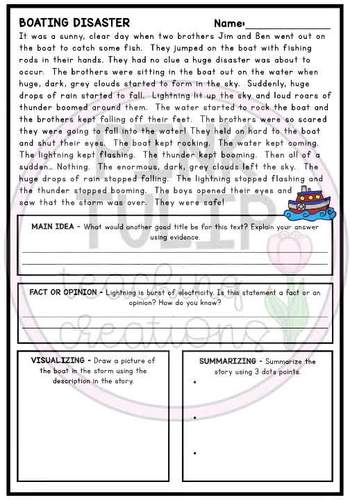 30 Page Reading Strategy Comprehension Pack by Pink Tulip Teaching ...