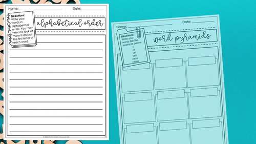 Spelling & Vocabulary Activities | Spelling Lists | Word Work | 5th Grade