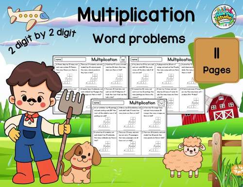 2 Digit by 2 Digit Multiplication Word Problems - Place Value Models ...
