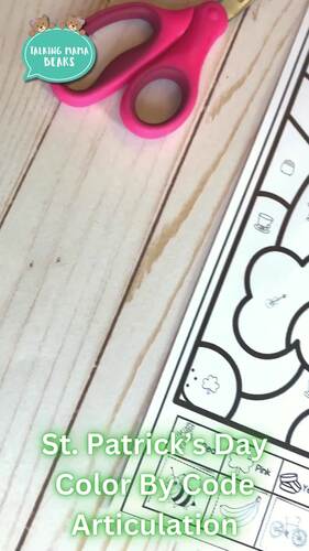 St. Patrick's Day Speech Therapy Color By Code Activity by Talking Mama ...