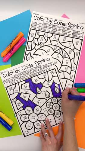 Color by Code: Spring Coloring Pages for Number Sense