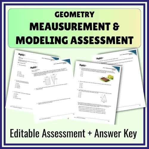 Measurement & Modeling Editable Test & Assessment for 9th-11th Grade ...