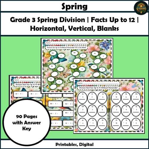 Grade 3 Spring Division Math Fact Fluency 12 Remainder Place Value Logic