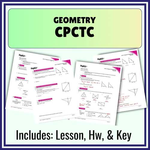 CPCTC Guided Notes & Worksheets | 9th-11th Grade Geometry | TPT