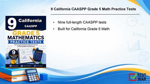 9 California CAASPP Grade 5 Math Practice Tests by Testinar Inc | TPT