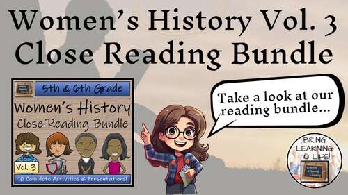 Womens History Volume 3 Close Reading Comprehension Bundle | 5th & 6th ...