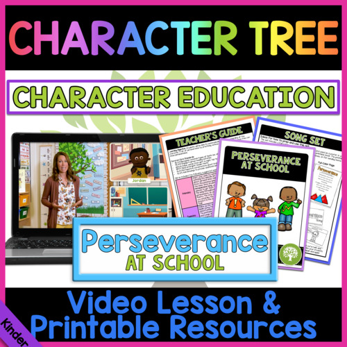 Preview of Perseverance at School 2 of 4 | Character Education for Kindergarten