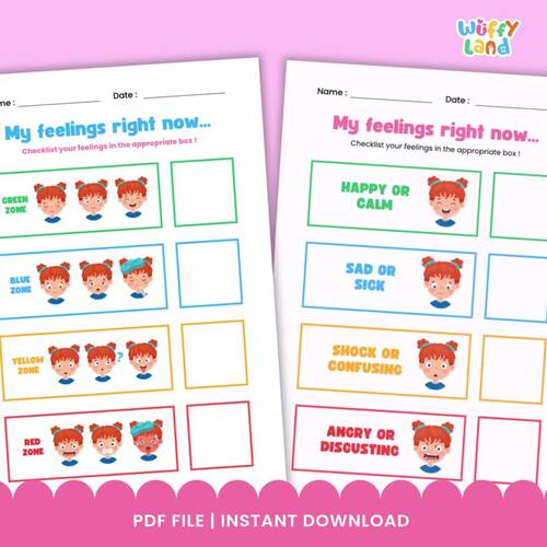 Daily Emotion Check-In Board | Girl Version | Self-Regulation ...