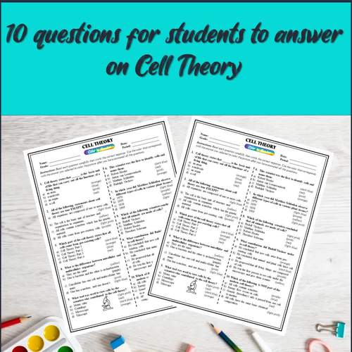 Cell Theory Color by Number Worksheet Biology Color by Number Review Activity