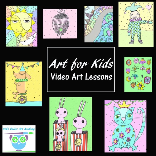 Preview of 8 DIRECTED DRAWING Tutorials | EASY Step-By-Step Drawing Video Art Lessons
