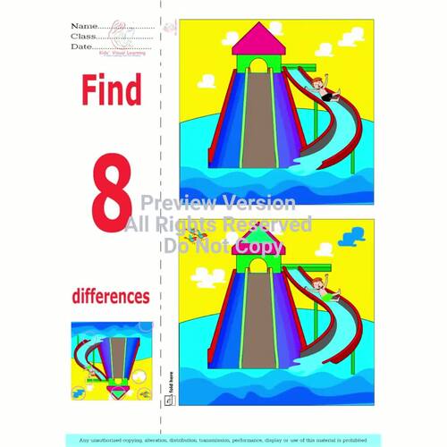 Find 8 Differences Worksheets | Spot the Difference | Visual Skills | SET 2