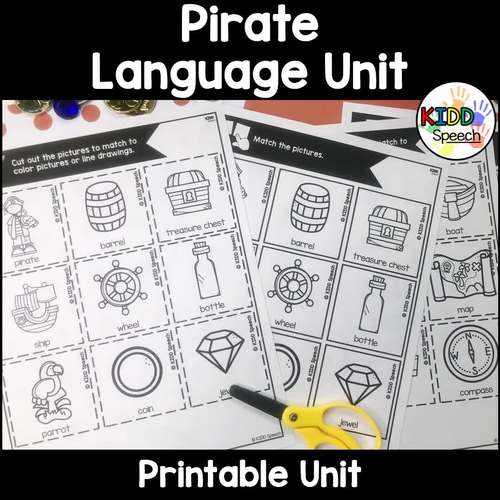 Preschool Speech Therapy Pirate Language Unit Printable Activities
