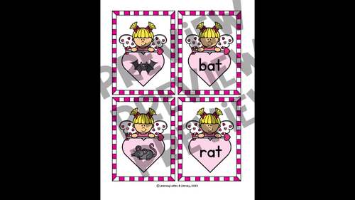 Valentine Phonics Short Vowel CVC Matching Games Kindergarten Reading ...