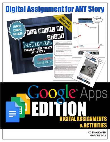 Instagram Character Trait Activity: ANY Book, DIGITAL VERSION, CCSS