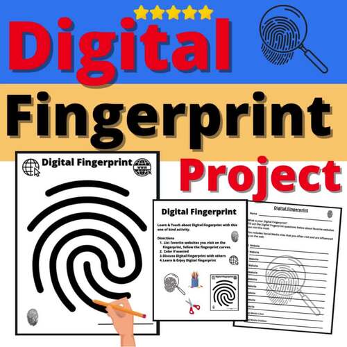 Digital Fingerprint Activity Project Digital Citizenship Footprint Resource