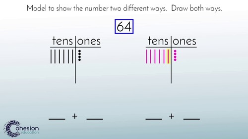 Preview of Represent 2-Digit Numbers in Multiple Ways