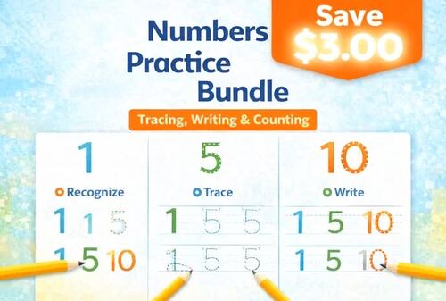 Numbers Practice Bundle: Counting & Number Writing|39 Lessons|Pre & Kindergarten