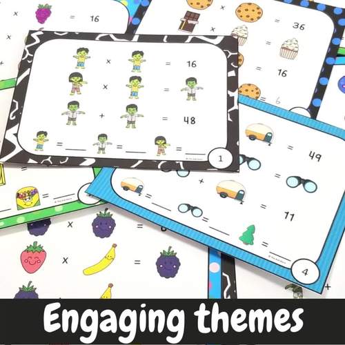 Math Logic Puzzle Task Cards Multiplication Activity Bundle