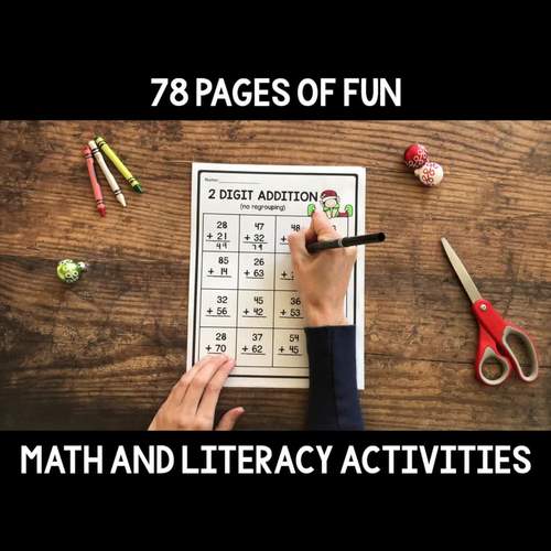 Christmas Worksheets No Prep Math and Literacy Activities Fun 1st 2nd Grade