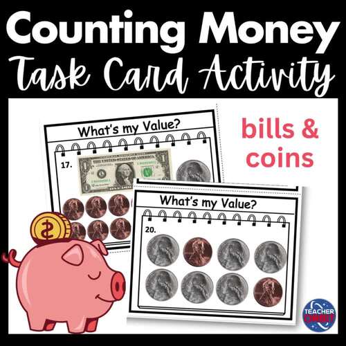 Counting Money Task Cards Practice Coins Bills Financial Literacy Math ...