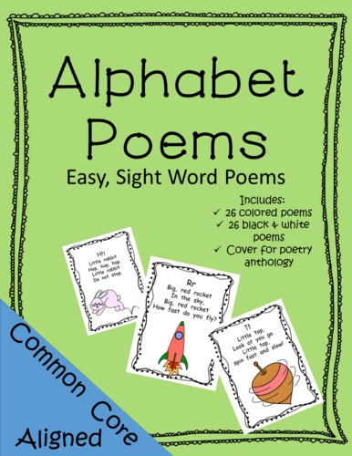 Preview of Easy Sight Word Alphabet Poems Video