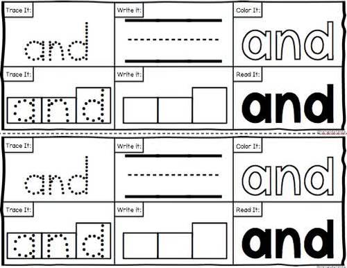 Sight Word Practice Booklet: Pre-Primer by Fortunate Firstie | TPT