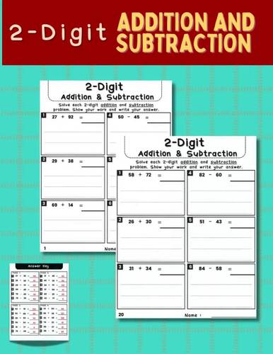 2-Digit Addition and Subtraction Worksheets | Mixed Math Practice for ...