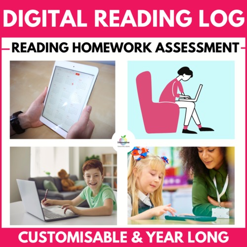 Preview of Digital Reading Log / Diary | Year Long Assessment & Data Collection for Home