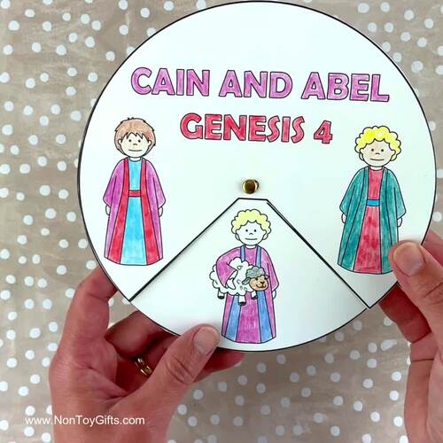 Cain And Abel Bible Story Craft - Sunday School Religious Coloring Spinner