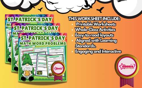 St. Patrick’s Day Math Word Problems Activities 4th,5th,6th,7th,8th Grade
