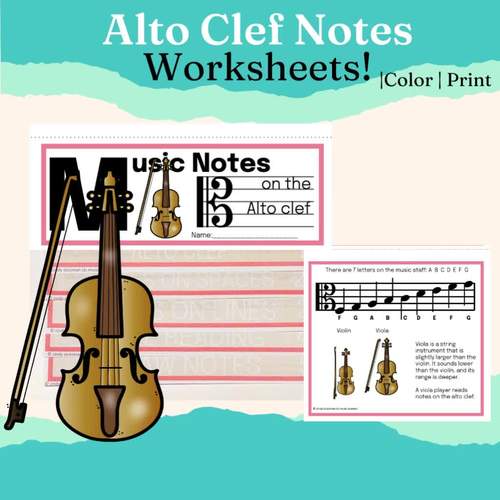 Alto Clef music center theory worksheets flip book by CLS Music Essence