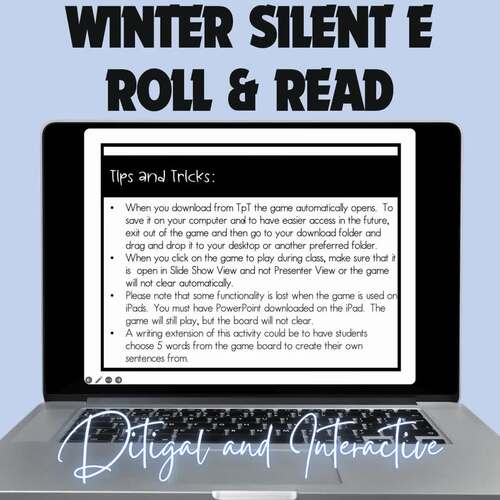 Winter Multisyllabic Silent E Words Sentences Roll & Read Digital ...