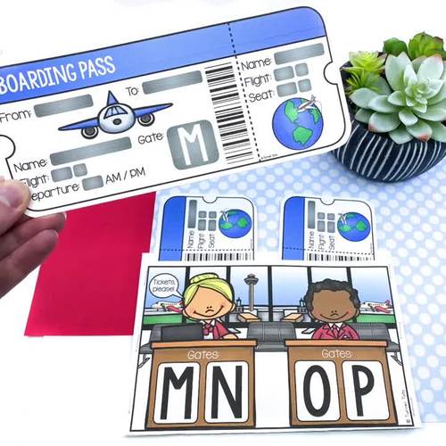 Airplane Tickets Letter Matching Activity by Turner Tots TpT