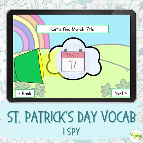 Flashlight Search I Spy St. Patrick's Day Vocabulary Boom Cards™
