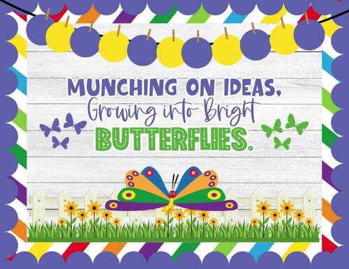 Bright Butterfly Caterpillar Theme Bulletin Board Kit Door Classroom ...