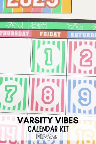 Flip Calendar | Wall Calendar Kit with Weather | Sports Theme Classroom ...