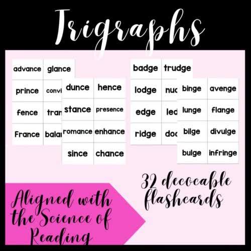 Trigraphs NGE NCE LGE DGE Flashcards, Worksheets and Games TPT